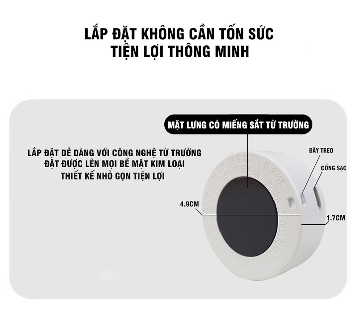 Đèn Ngủ Cảm Ứng Cảm Biến Dán Tường Sạc Pin USB Đời Mới
