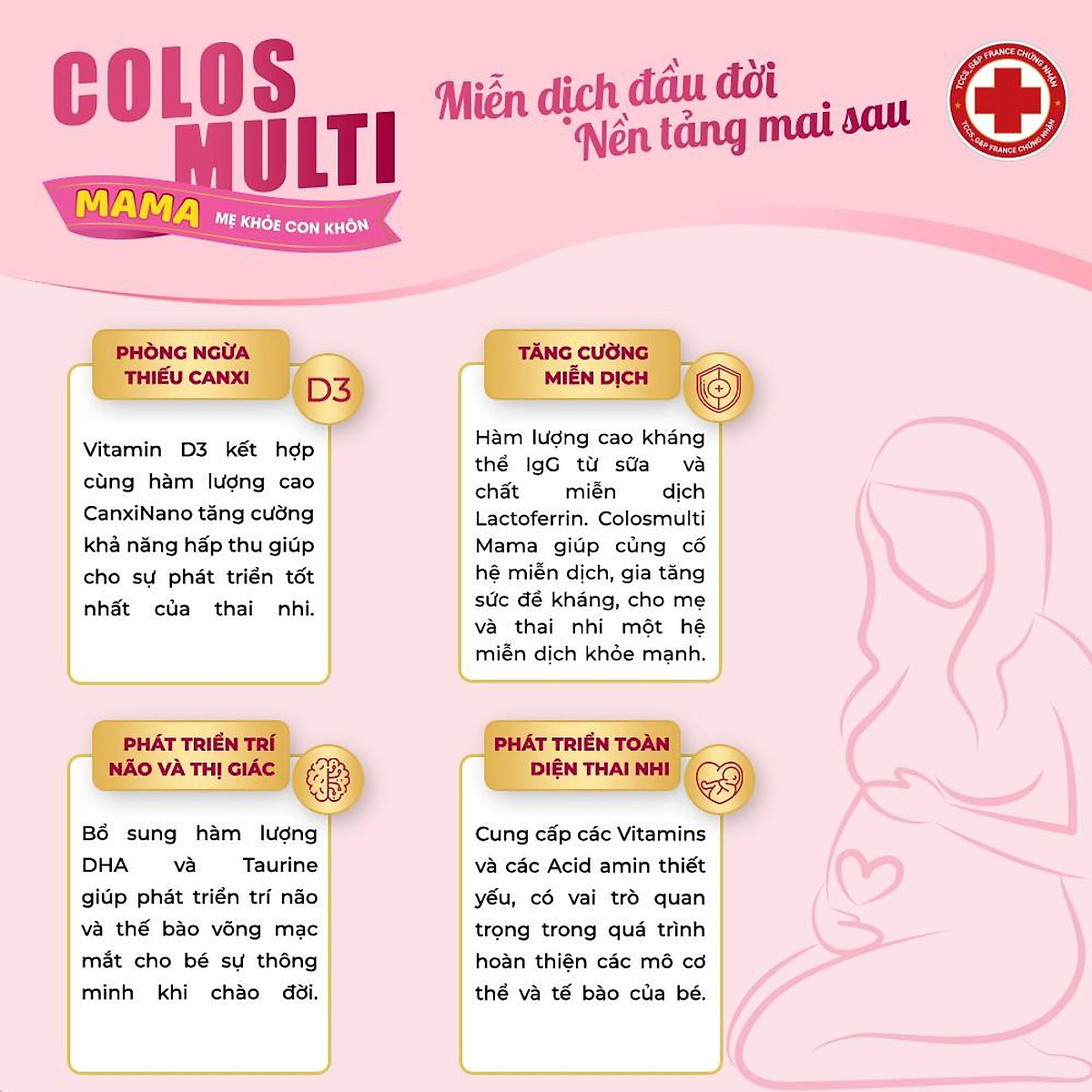 Sữa non Colosmulti Mama hộp 480g tăng cường sức đề kháng, dưỡng chất cho bà bầu