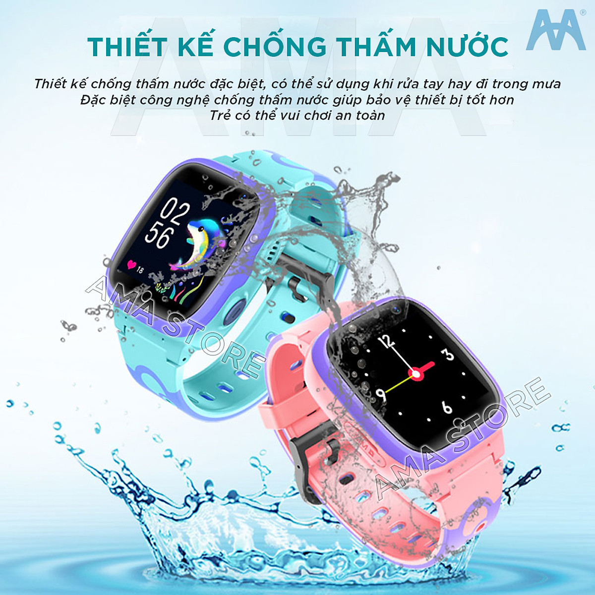 Đồng Hồ Thông Minh Trẻ em AMA Q12S Model MỚI nhất ra mắt tháng 12/2021 - Hàng nhập khẩu