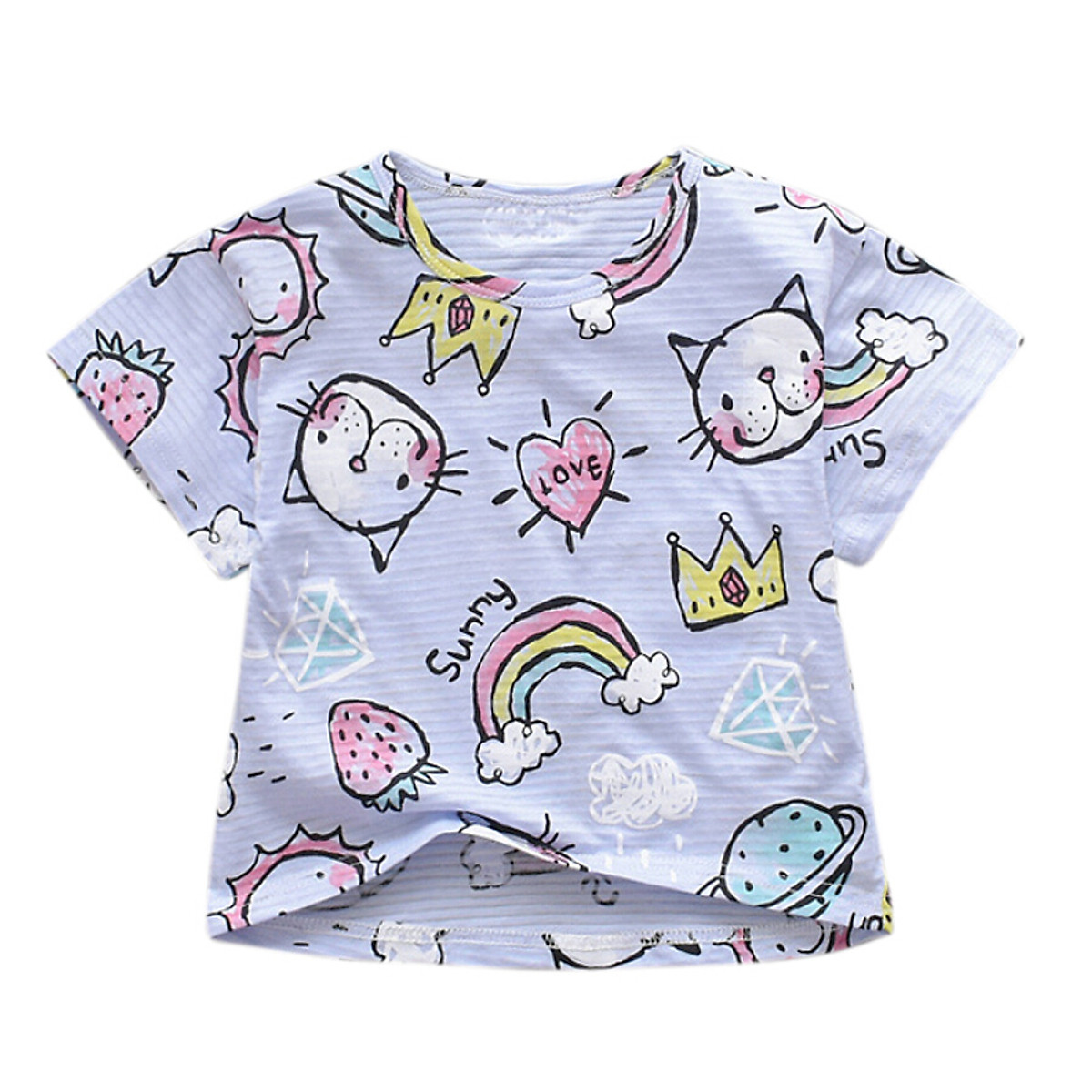Mua Children's Baby Clothing Short Sleeve Round Neck T-shirt Cartoon Pattern  Kids T-Shirts Cotton Breathable Girls Boys Clothes
