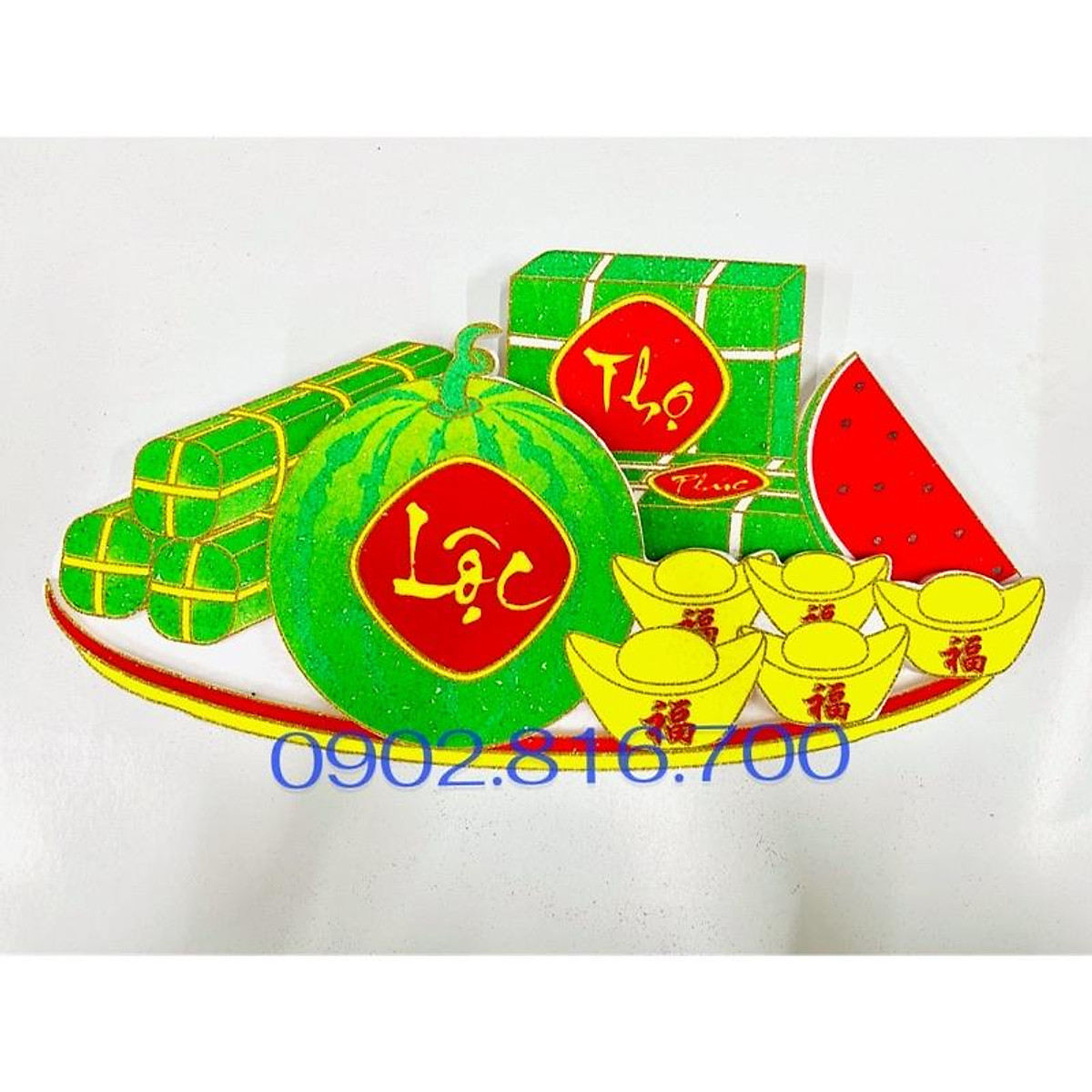 Mô hình bánh chưng bánh tét dưa hấu trang trí