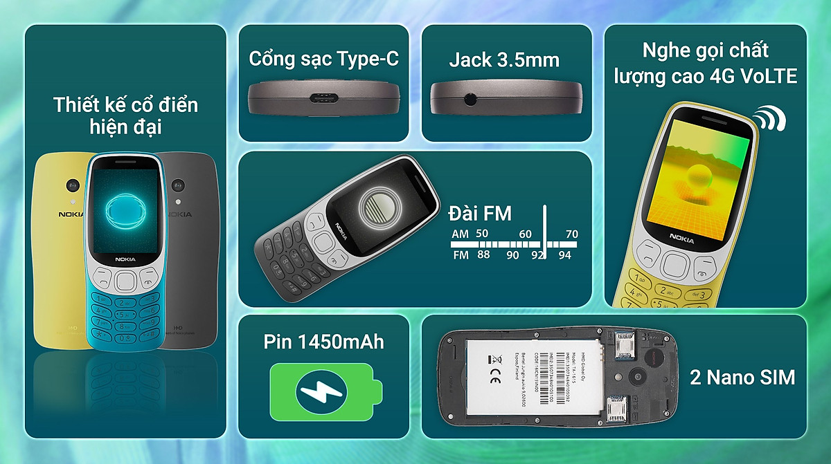 Điện thoại Nokia 3210 - Hàng Chính Hãng
