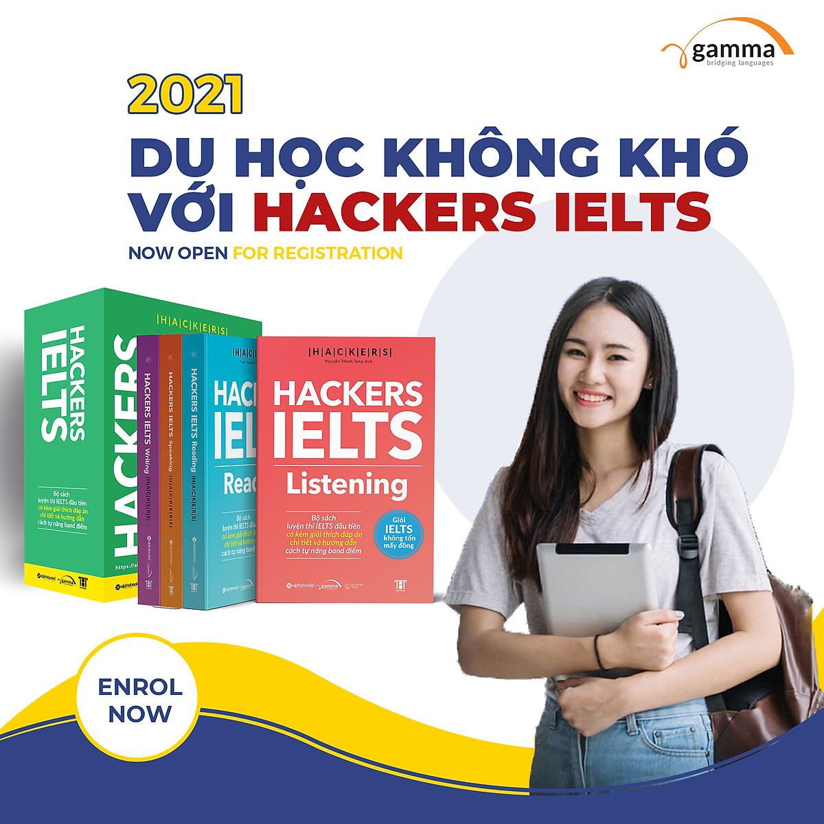 Combo Trọn Bộ 4 Cuốn Hackers IELTS (Listening + Reading + Speaking + Writing)