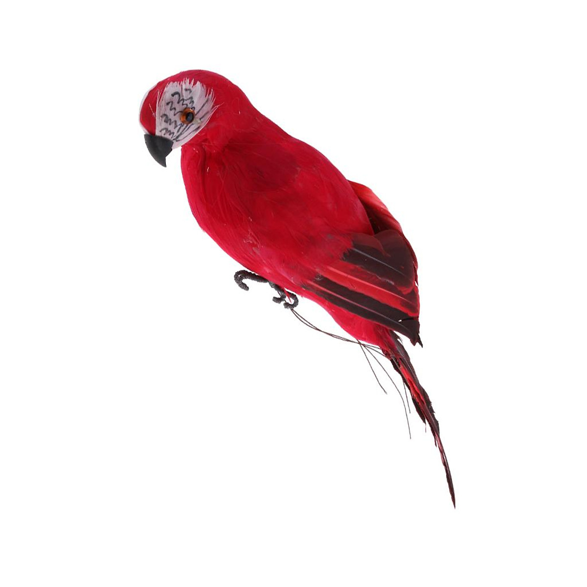 2xRealistic Macaw Parrot Artificial Feather Bird Animal Ornament Toy Red