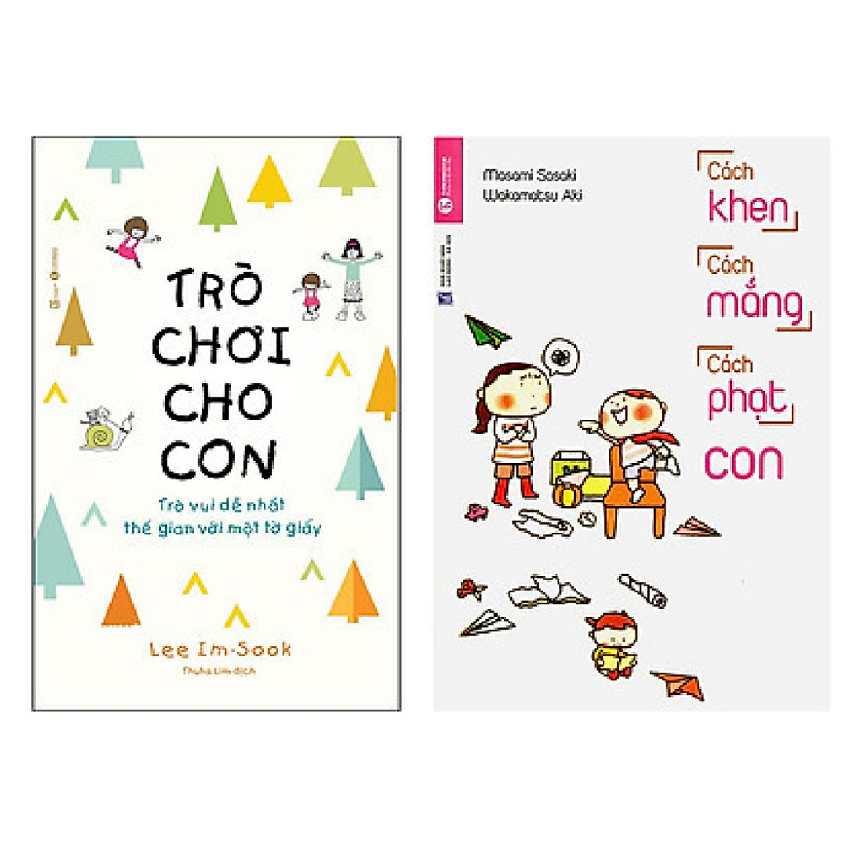 Combo 2 cuốn sách cùng con trưởng thành: Trò Chơi Cho Con: Trò Vui Dễ Nhất Thế Gian Với Một Tờ Giấy + Cách Khen, Cách Mắng, Cách Phạt Con + Tặng bookmark Happy