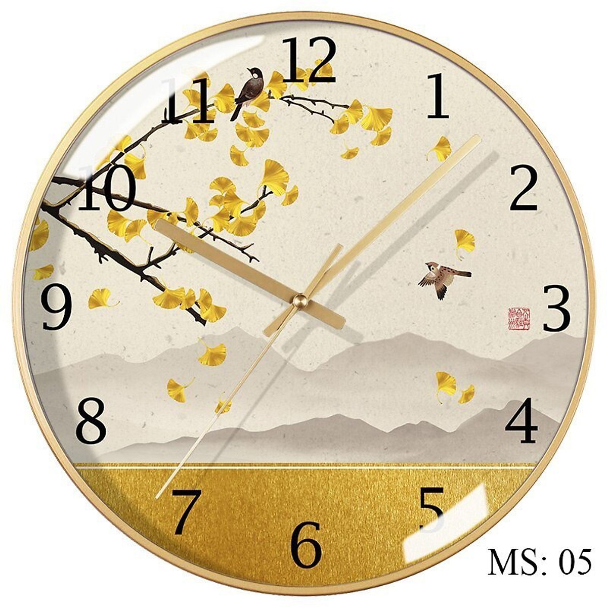 Đồng hồ treo tường TRANG TRÍ mika tráng gương đường kính 35cm( MS 05)