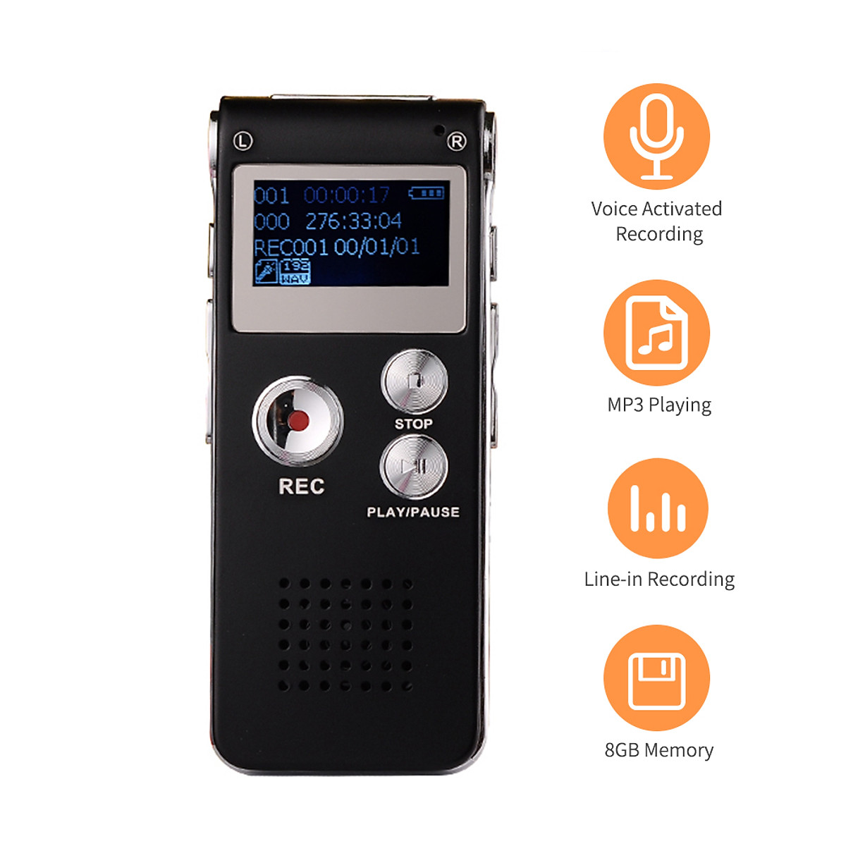 Mua Mini Digital Voice Recorder 8Gb Voice Activated Recorder Audio Sound Dictaphone Mp3 Player Support Telephone Recording