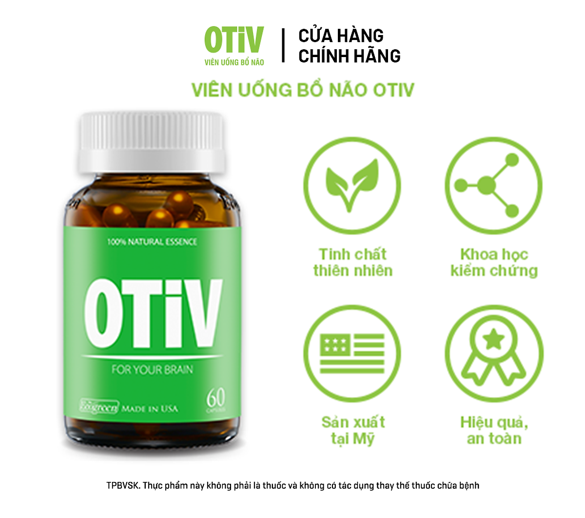 Combo 2 hộp OTIV bổ não 60 viên tặng 1 hộp 15 viên