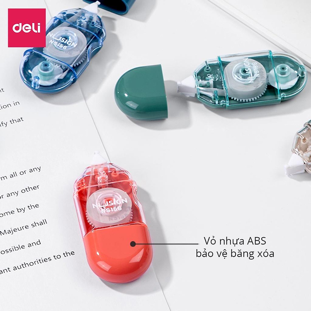 Bút Xóa Băng Kéo 6M Dạng Film Cao Cấp Deli - Kích Thước 6mx5mm - Phù Hợp Học Sinh Văn Phòng Tẩy Xoá Bút Mực Bút Bi - NS156