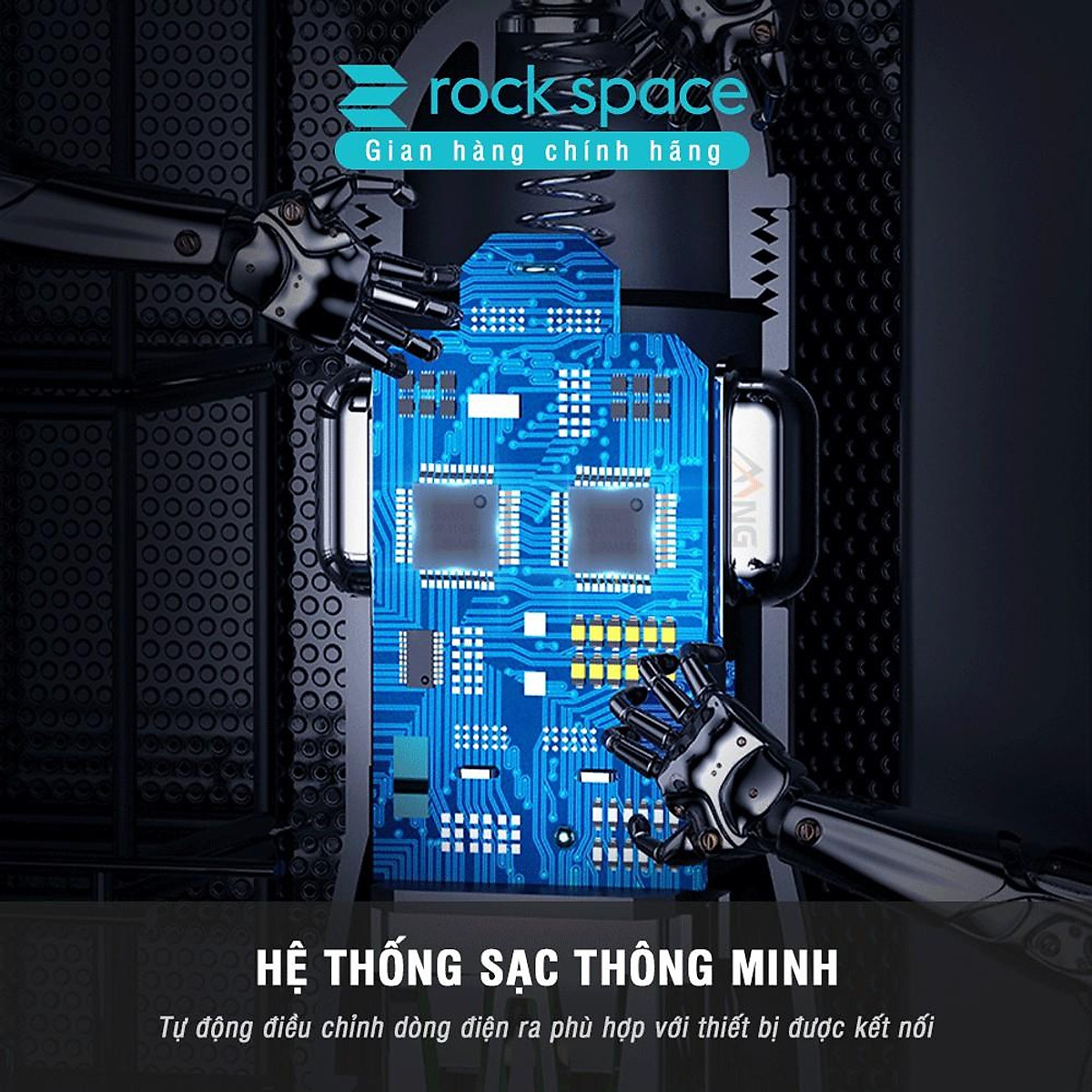 Tẩu sạc ô tô, xe hơi 2 cổng Rockspace H8 sạc nhanh - Hàng chính hãng