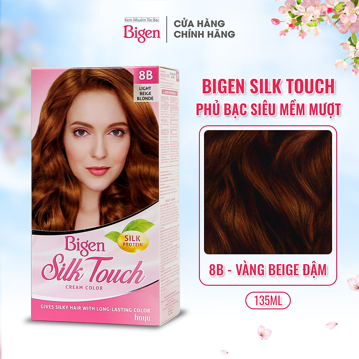Thuốc nhuộm dưỡng tóc phủ bạc thảo dược Bigen Silk Touch Thương hiệu Nhật Bản Sắc Màu trẻ trung 80ml dạng kem