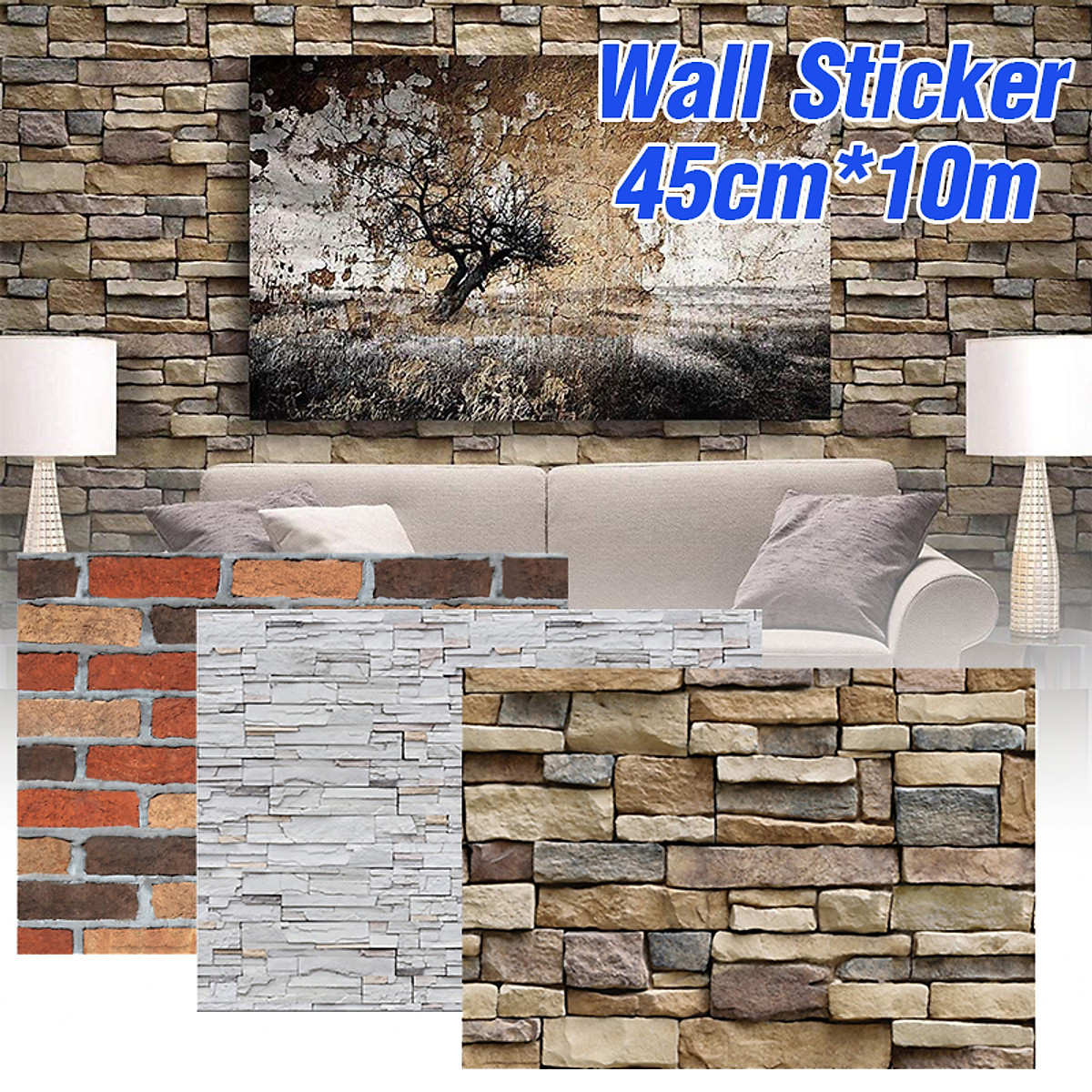 Mua 45cmx10m 3D Slate Stone Effect Wallpaper Bricks Vintage Textured Wall Sticker for Living Room Bedroom Bathroom Dining Room Office Mua 45cmx10m 3D Slate Stone Effect Wallpaper Bricks Vintage Textured Wall Sticker for Living Room Bedroom Bathroom Dining Room Office