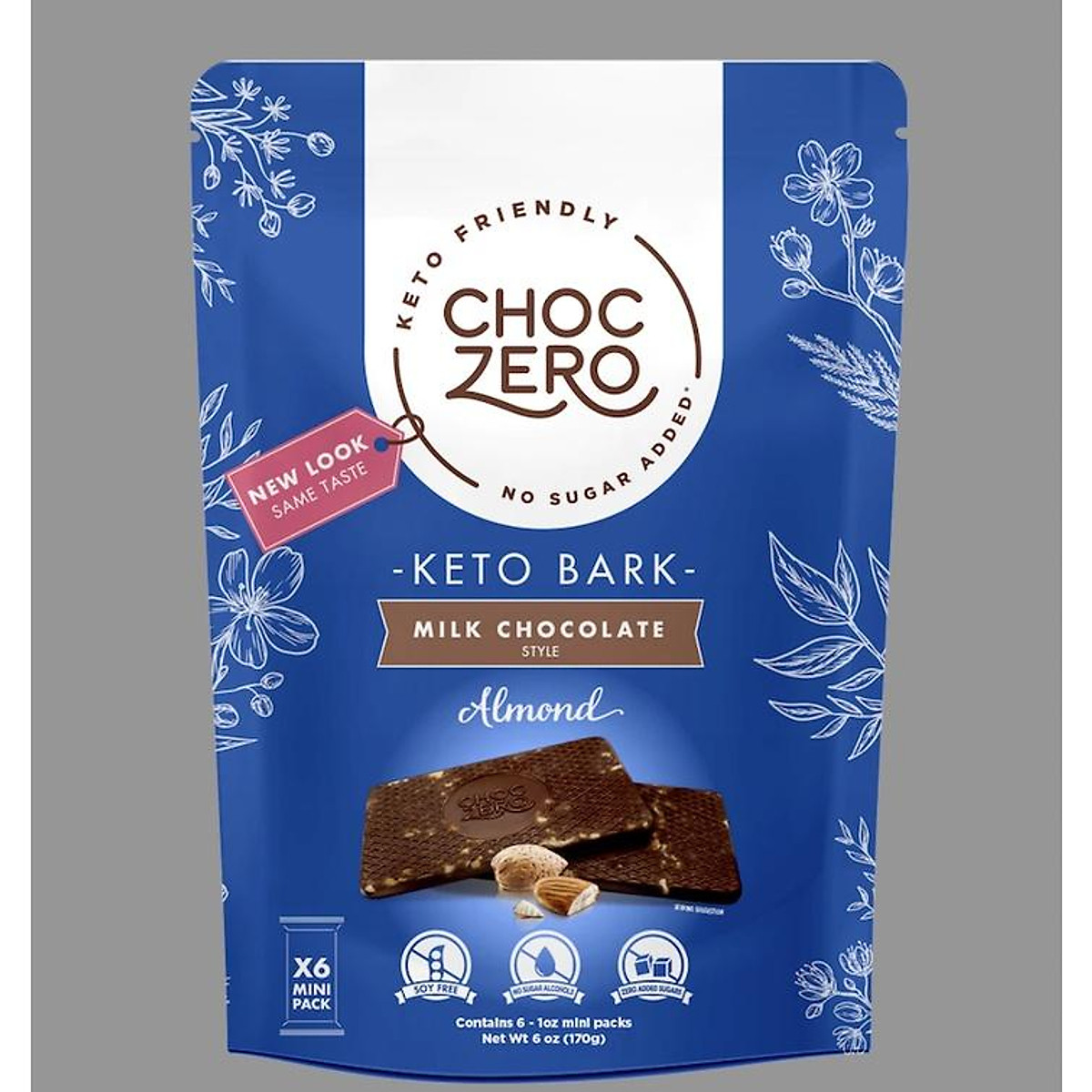 TÚI SOCOLA ĐEN BỌC HẠNH NHÂN ChocZero's Dark Chocolate Almond Keto Bark