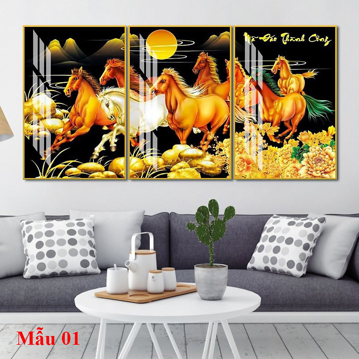 Tranh Laminate Tráng Gương - Tranh Treo Tường Mừng Tân Gia, Khai Trương Mã Đáo Thành Công 01 - MẪU 1 - 20x30x3cm | TuongVip | Tiki