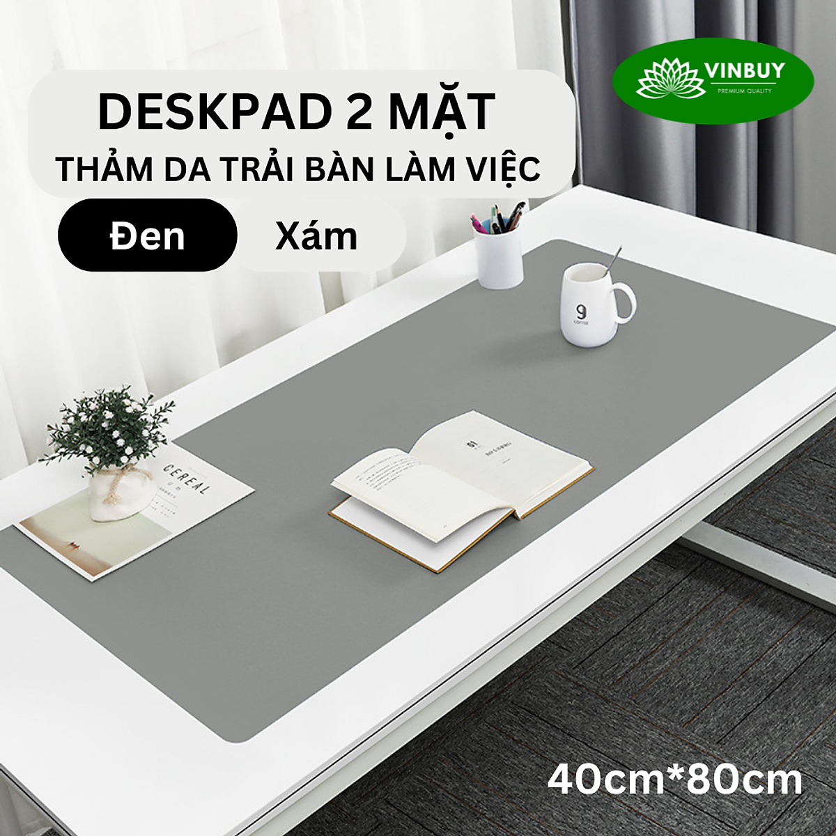 Miếng Lót Chuột Cỡ Lớn, Pad Chuột Cỡ Lớn Bằng Da Cao Cấp 40cmx80cm, Tấm Lót Chuột Thảm Da Trang Trí Bàn Làm Việc VinBuy - Hàng Chính Hãng