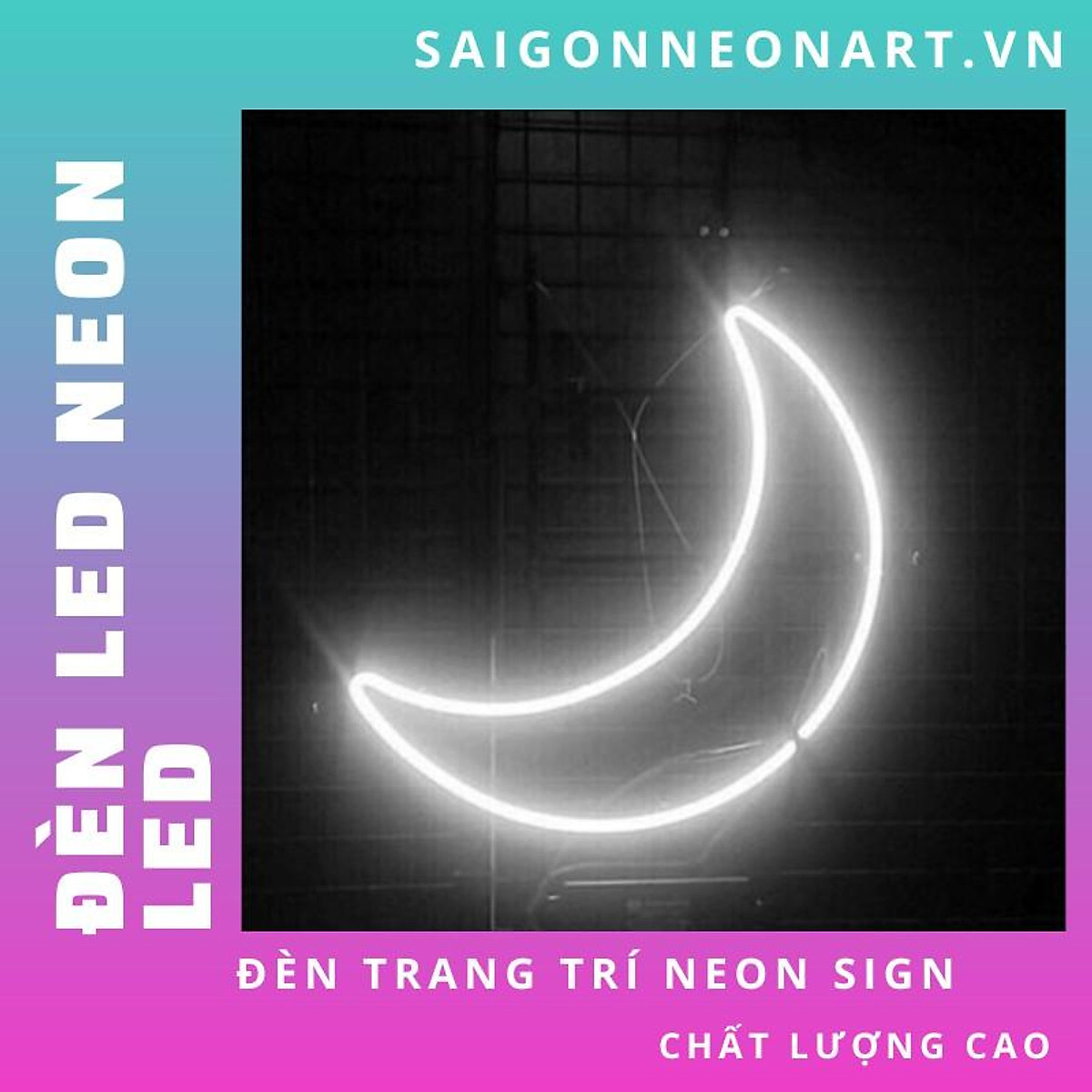 Đèn LED neon sign hình MẶT TRĂNG KHUYẾT | Sử dụng điện 12V ...