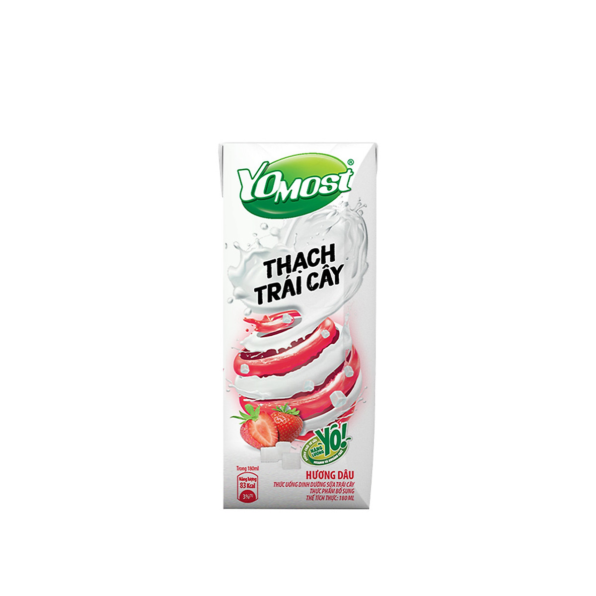 Thùng 48 Hộp Yomost Thạch Trái Cây Hương Dâu (48x180ml)