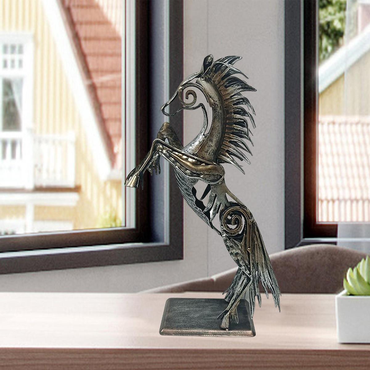 Horse Statues Animal Sculptures Metal Ornaments Gift for Cabinet Home Office Horse Statues Animal Sculptures Metal Ornaments Gift for Cabinet Home Office