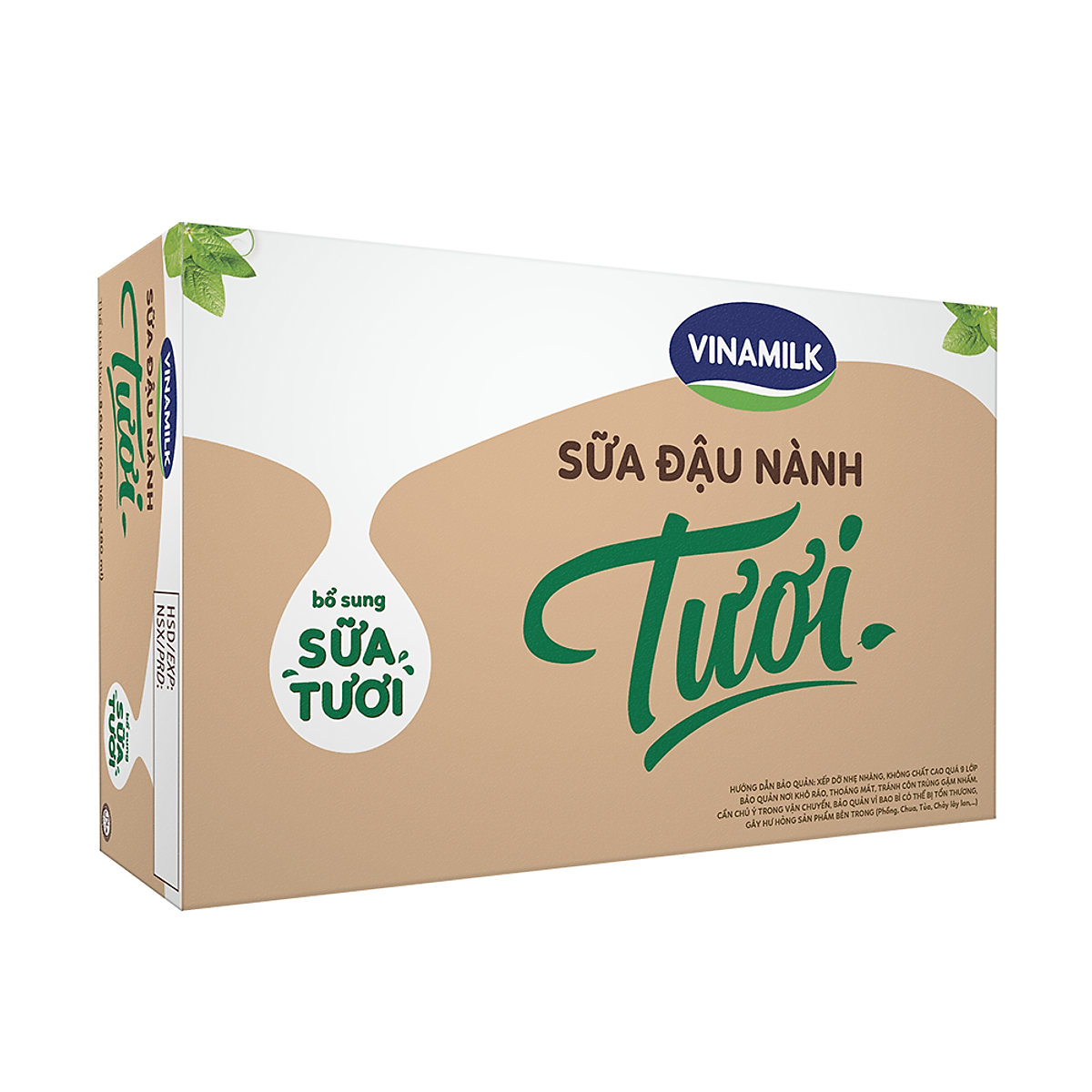 Thùng Sữa đậu nành Tươi Vinamilk 180ml - 48 hộp/Thùng