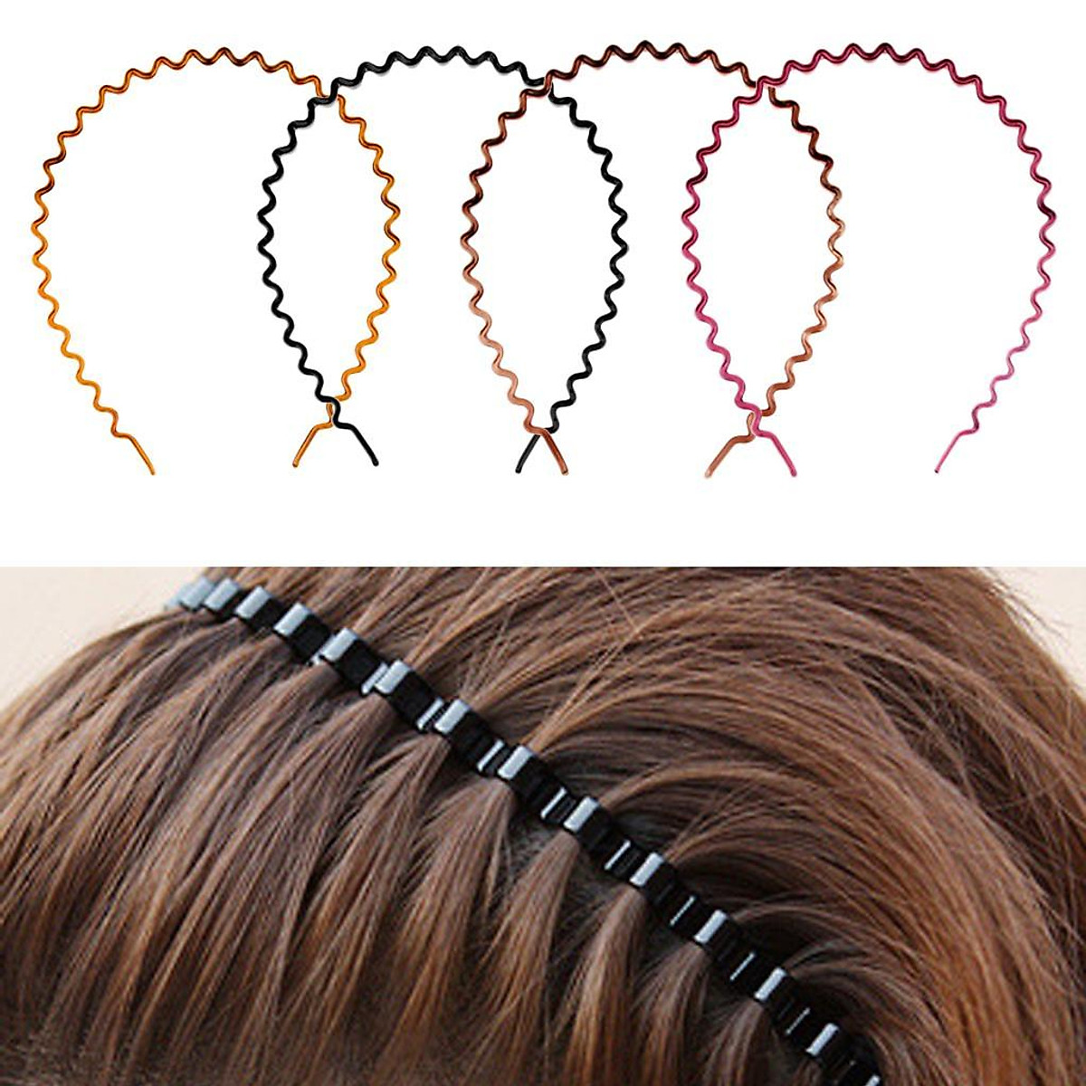 2-5pack Zig Zag Hair Band Toothed Wave Headband Women Men Girls Hair  Accessory
