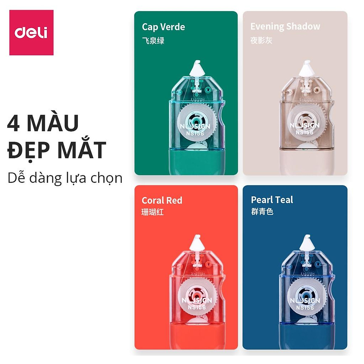 Bút Xóa Băng Kéo 6M Dạng Film Cao Cấp Deli - Kích Thước 6mx5mm - Phù Hợp Học Sinh Văn Phòng Tẩy Xoá Bút Mực Bút Bi - NS156