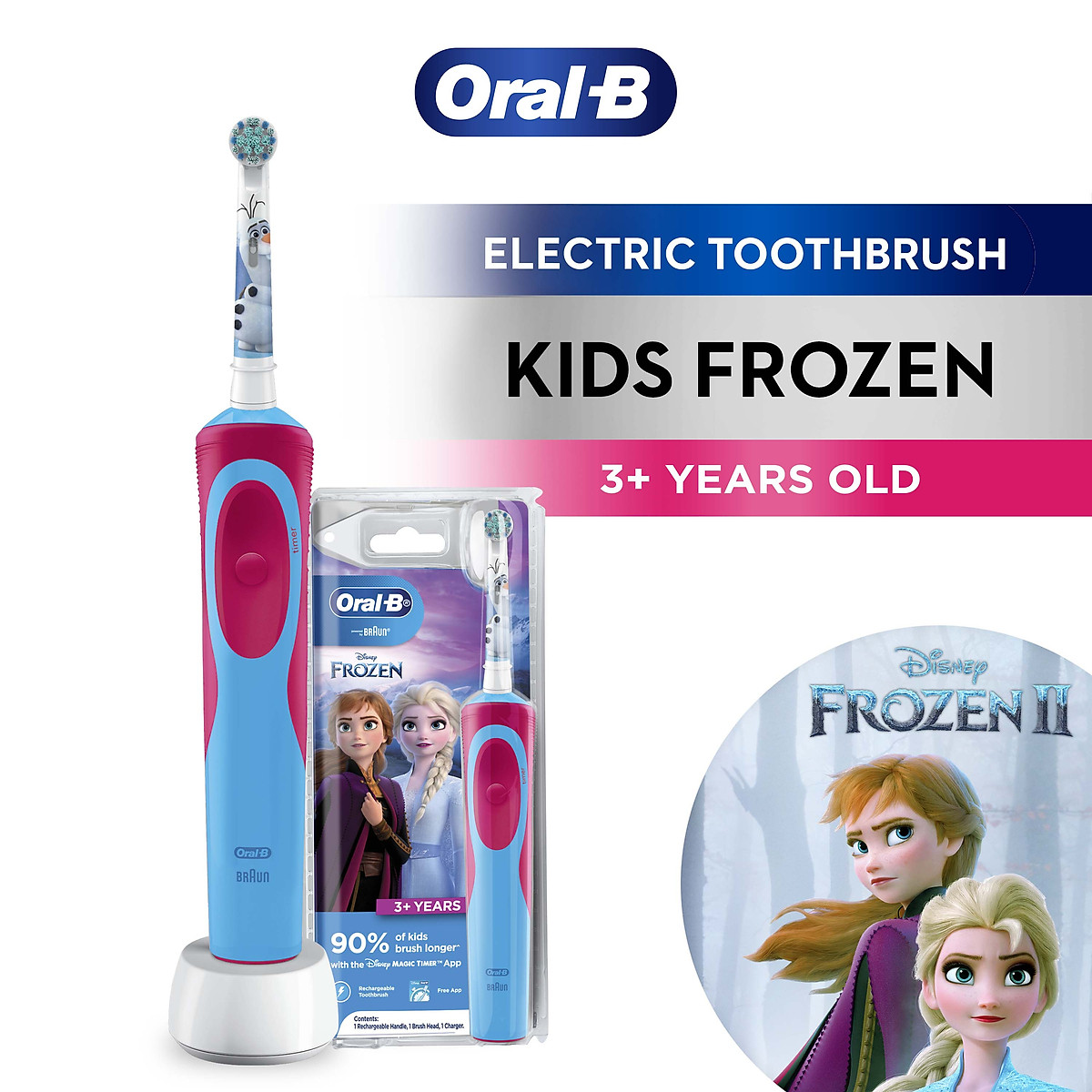 Bàn chải điện trẻ em Oral-B Vitality D12 Disney Frozen