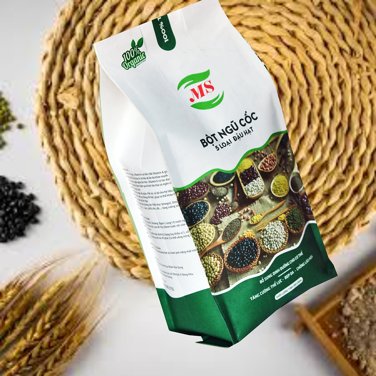 Bột ngũ cốc dinh dưỡng cao cấp 05 loại đậu & hạt ( không đường ) - MS - (500gr)