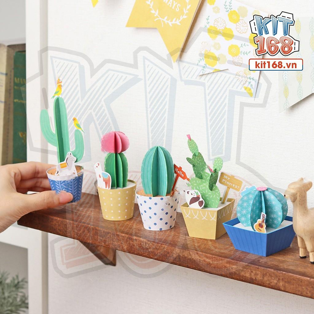 Mô hình giấy cây cảnh Set cây xương rồng Mini  Mô hình giấy