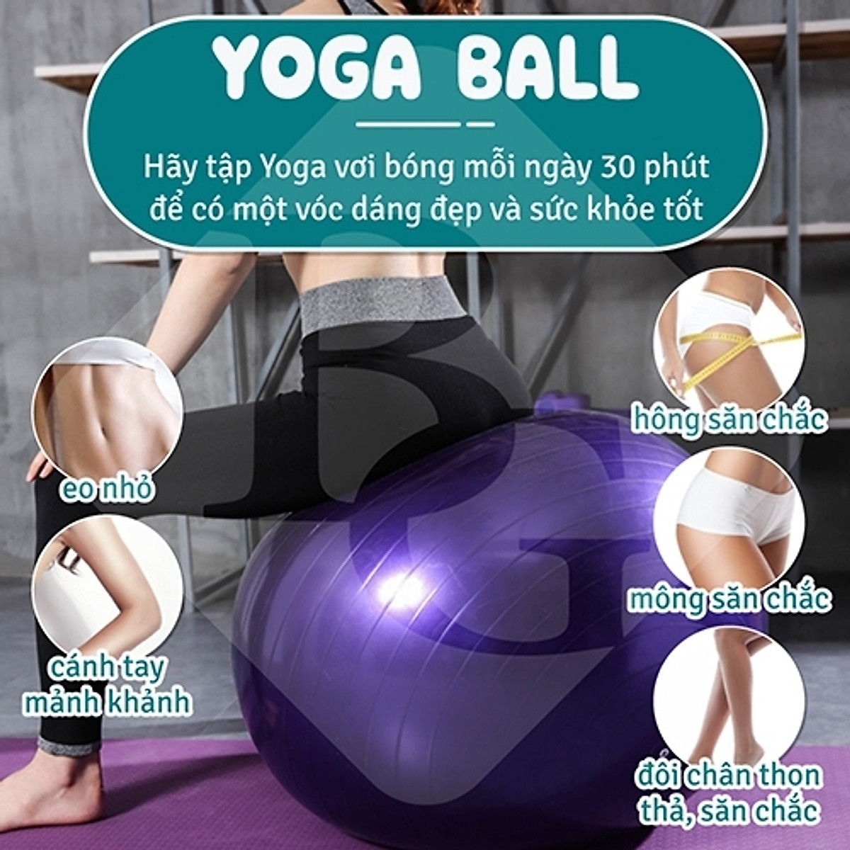 KHÔNG KÈM BƠM BG Bóng Tập Yoga, Bóng Yoga Tròn 45cm - 55cm - 65cm - 75cm - 85cm Cỡ Đại Cao Cấp - Chính Hãng (Hàng nhập khẩu)