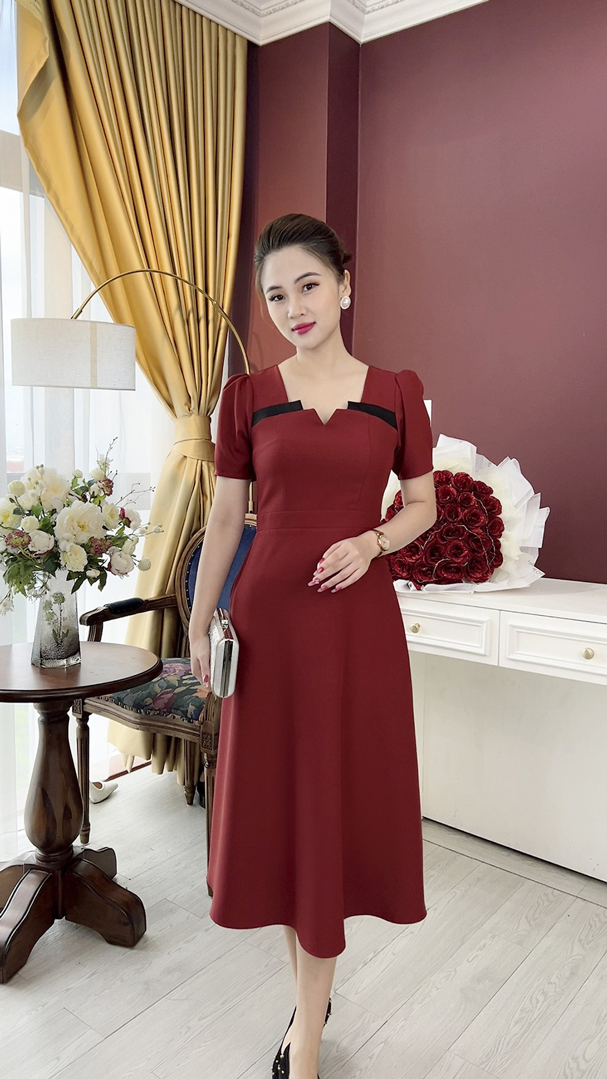 Mua Đầm Trung Niên [ Linh Trà ] (TM 858) Bigsize Thiết Kế Trang ...