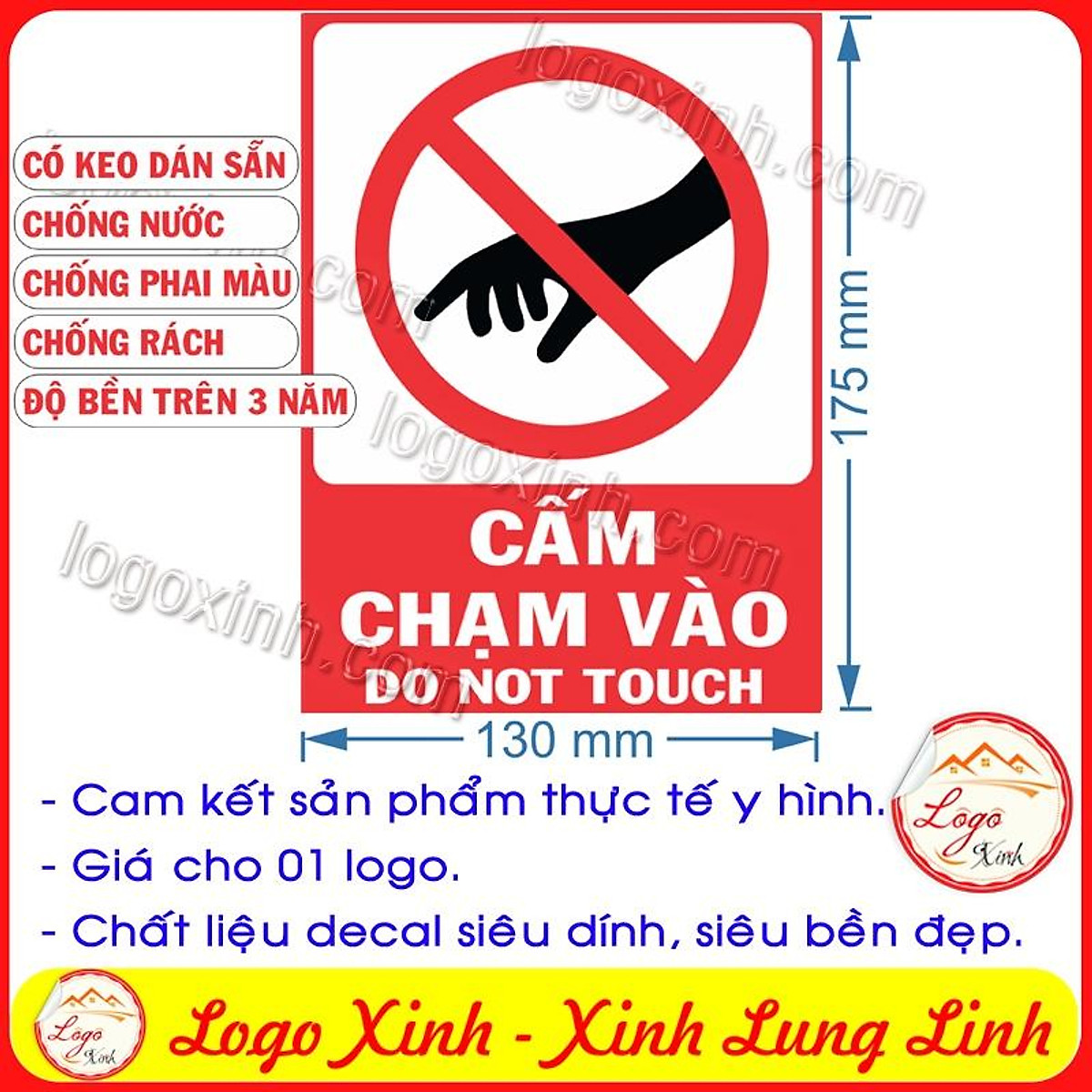 Mua LOGO TEM STICKER BIỂN BÁO CẤM KHÔNG ĐƯỢC CHẠM VÀO - DO NOT TOUCH ...