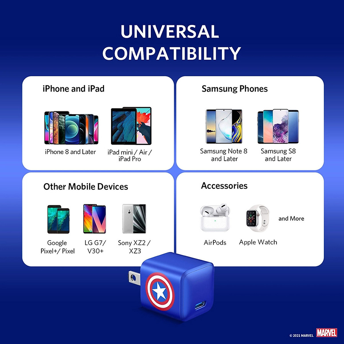 Adapter Sạc ANKER PowerPort III Nano 20W Phiên Bản Marvel Giới Hạn - A2633 - Hàng Chính Hãng