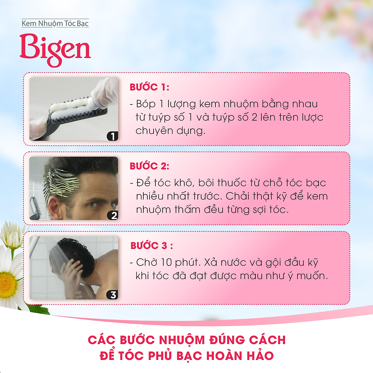 Thuốc nhuộm phủ bạc Bigen Men dành cho nam nhuộm tóc bạc hoàn toàn mùi dễ