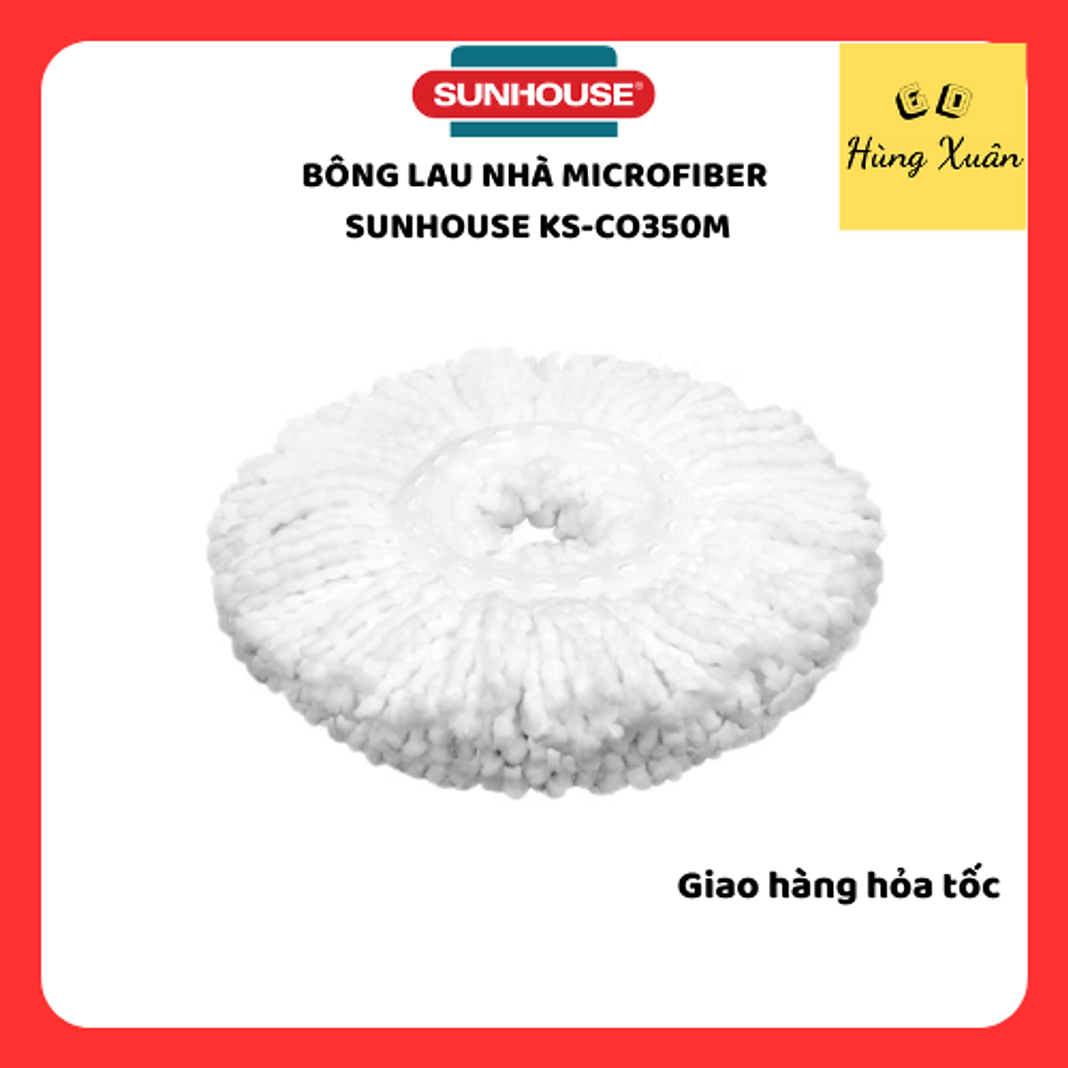 Bông Lau Nhà Microfiber Xoay 360 Độ Sunhouse KS-CO350M