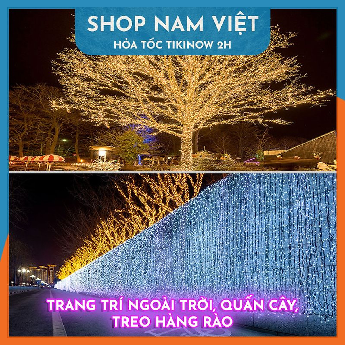 Đèn Led Đom Đóm Hạt Gạo Chống Nước Trang Trí Ngoài Trời, 8 Chế Độ Nháy