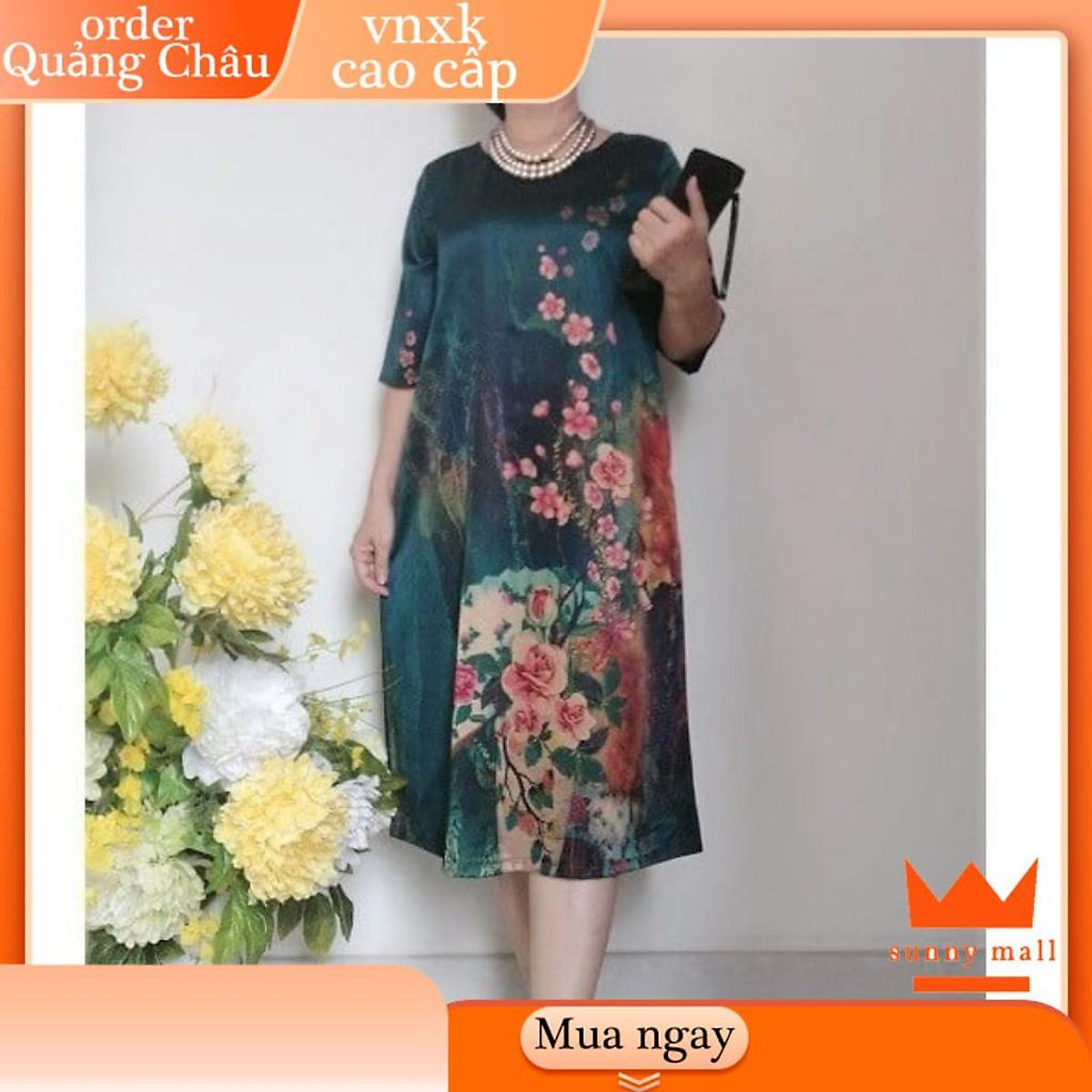 Mua Váy Đầm Trung Niên Suông A Lụa Thượng Uyển Size 48Kg - 90Kg ...