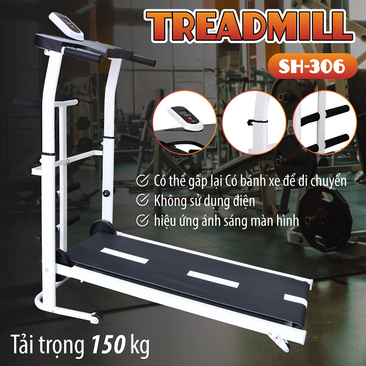 Máy chạy bộ cơ đa năng BG Treadmill SH306 5 in 1,Máy chạy bộ không điện SH305 thích hợp cho mọi lứa tuổi luyện tập (hàng nhập khẩu)