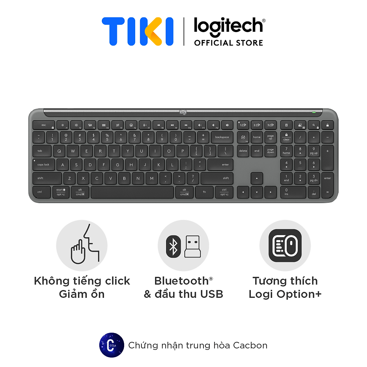 Bàn phím không dây mỏng Logitech Signature K950 - Hàng Chính Hãng