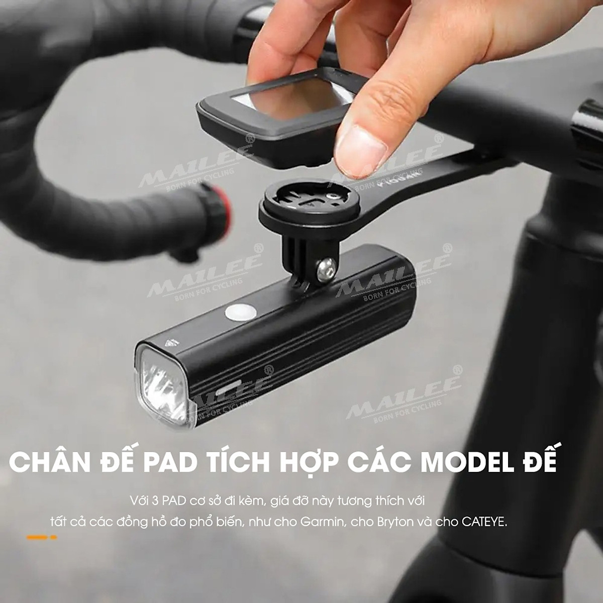 Giá đỡ đồng hồ đo/ đèn pin cho xe đạp đa năng YQ-2006 mở rộng gắn tay lái, tiết kiệm không gian, chất liệu nhôm phù hợp với xe đạp touring - Mai Lee