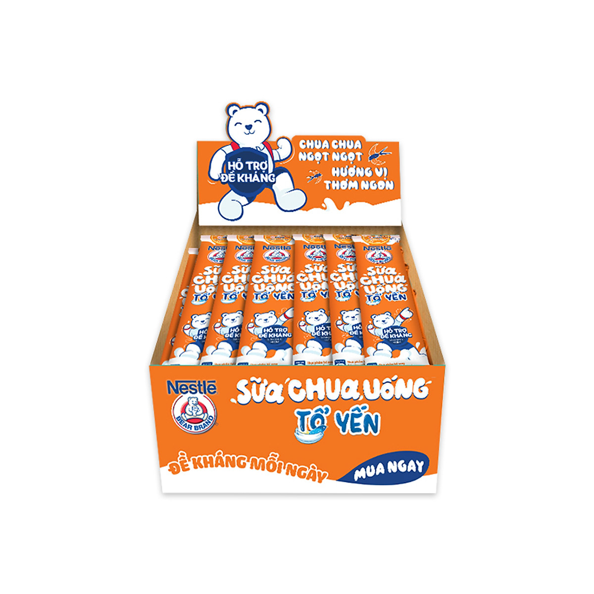 Thùng 28 gói Sữa chua Tổ Yến Nestlé Yogu Gấu Hương Cam 28x75ml