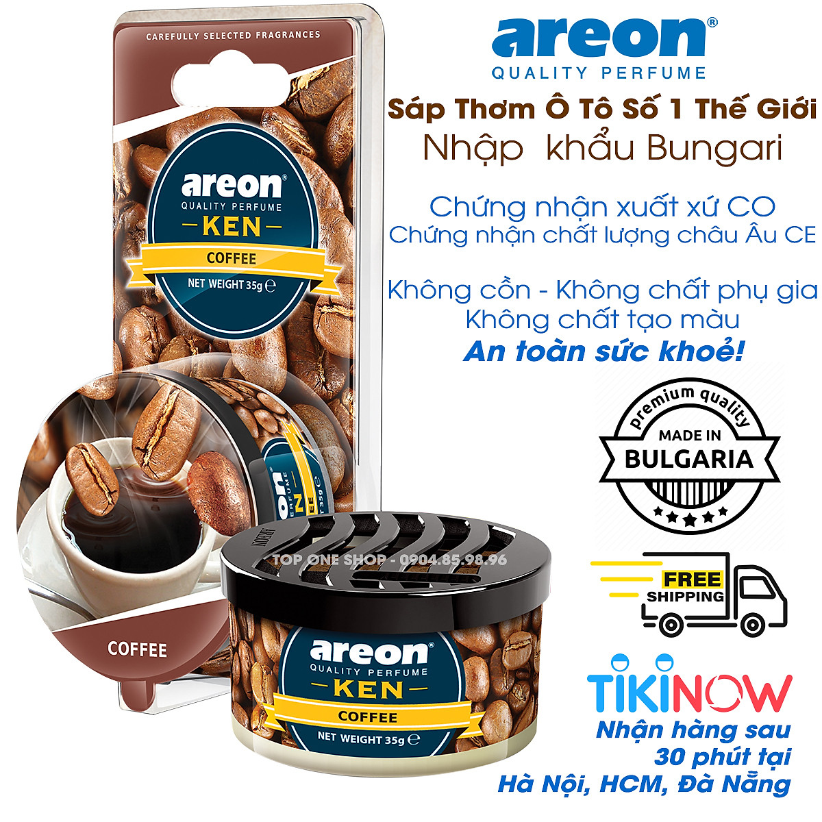 Sáp thơm ô tô hương vani – Areon Ken Vanilla (NHẬP KHẨU BULGARIA)