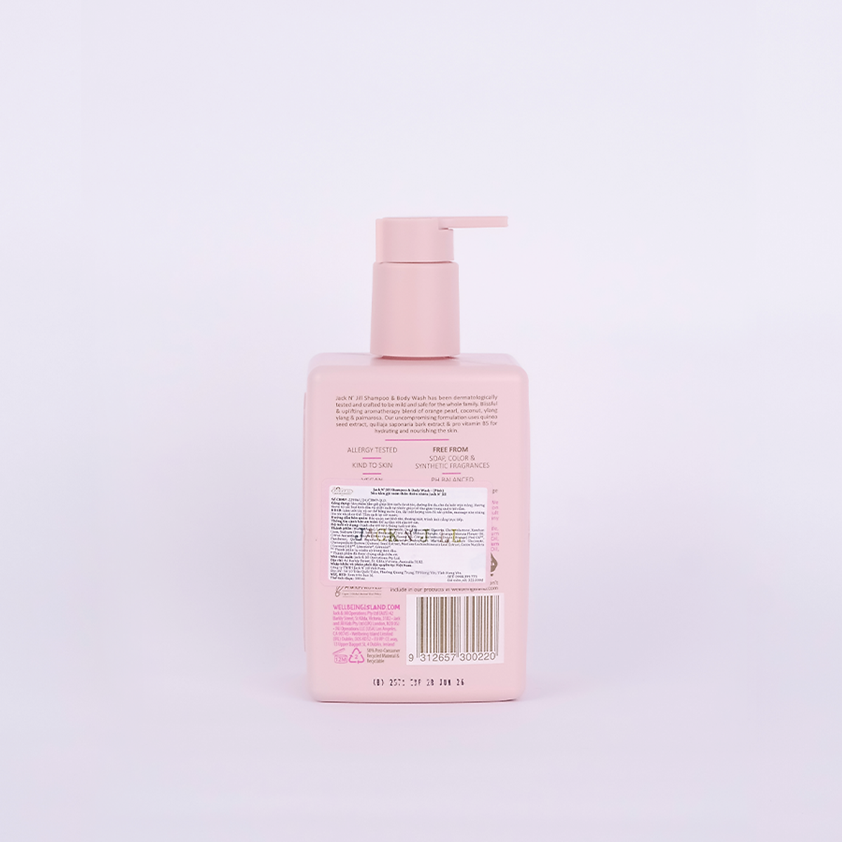 Sữa tắm gội tự nhiên cho bé Jack N' Jill - Màu hồng 300ml (Từ 6 tháng)