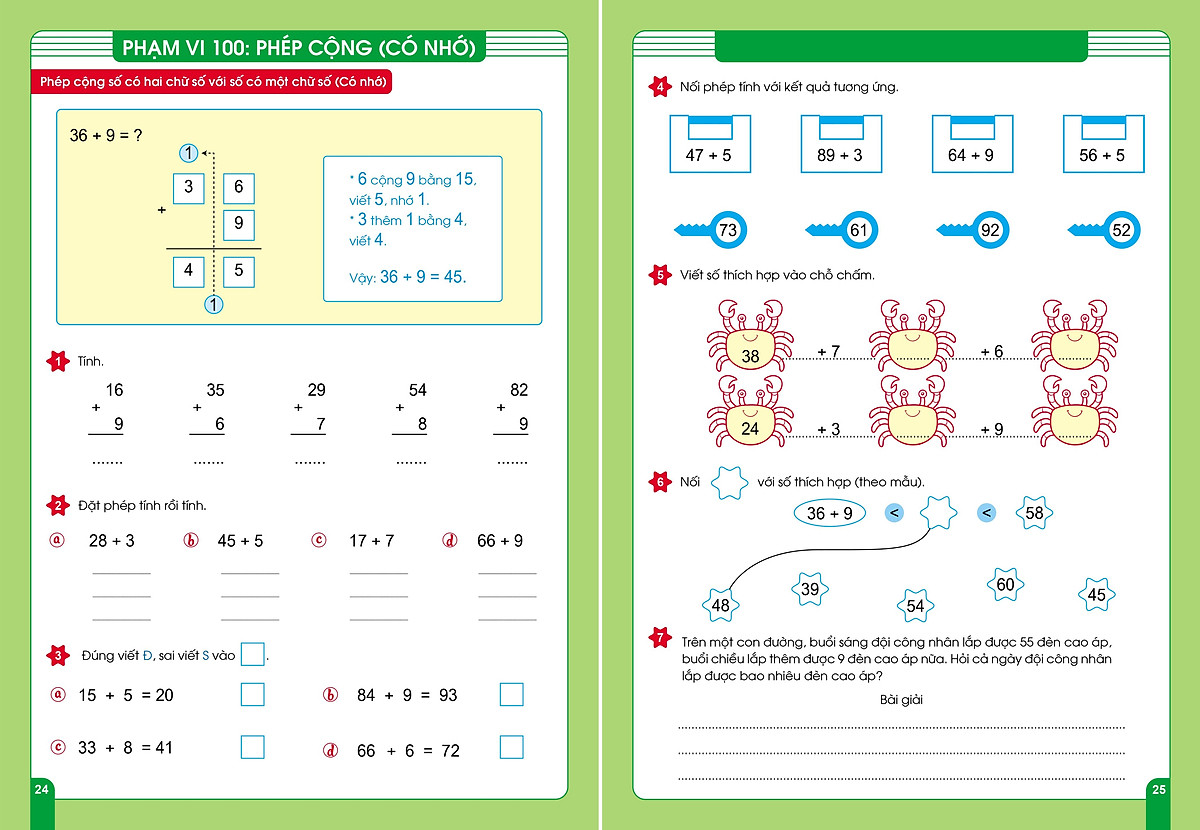 Combo giúp con giỏi toán dành cho trẻ 5-7 tuổi - Tính nhanh tính nhẩm và cộng trừ trong phạm vi 100