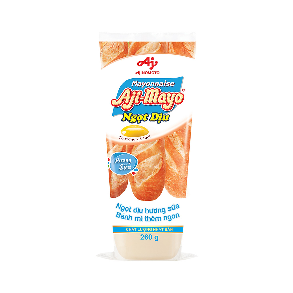 Combo 2 Tuýp Xốt Mayonnaise Aji-mayo® Vị Ngọt Dịu 260g/Tuýp