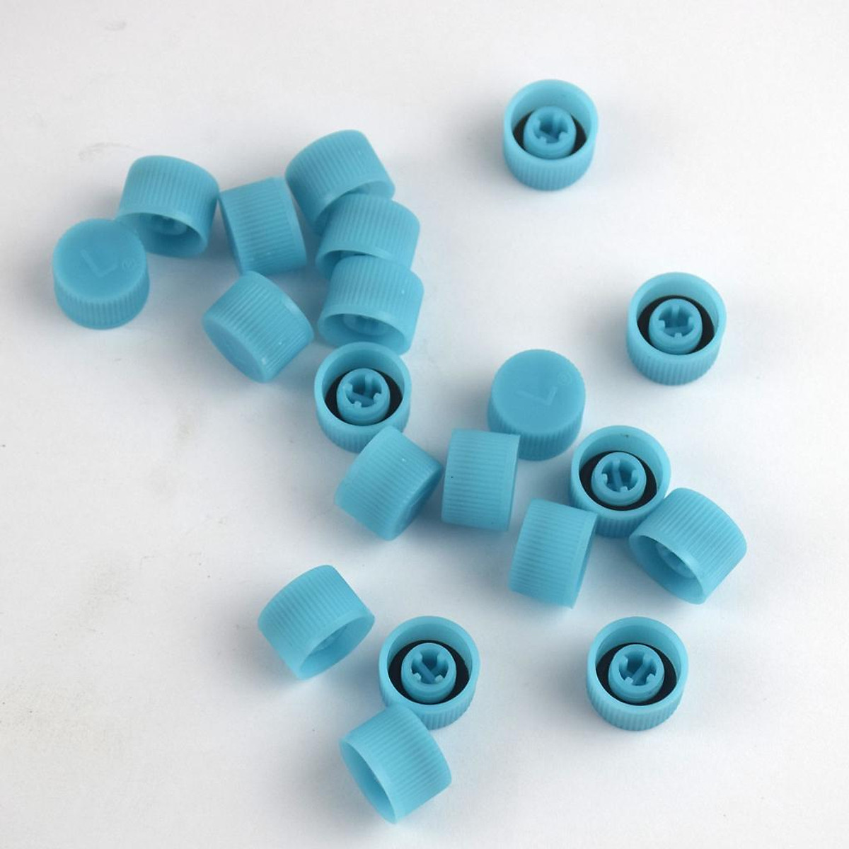 40 Pcs High And Low Side Port Air Conditioning Schrader Valve Caps Blue