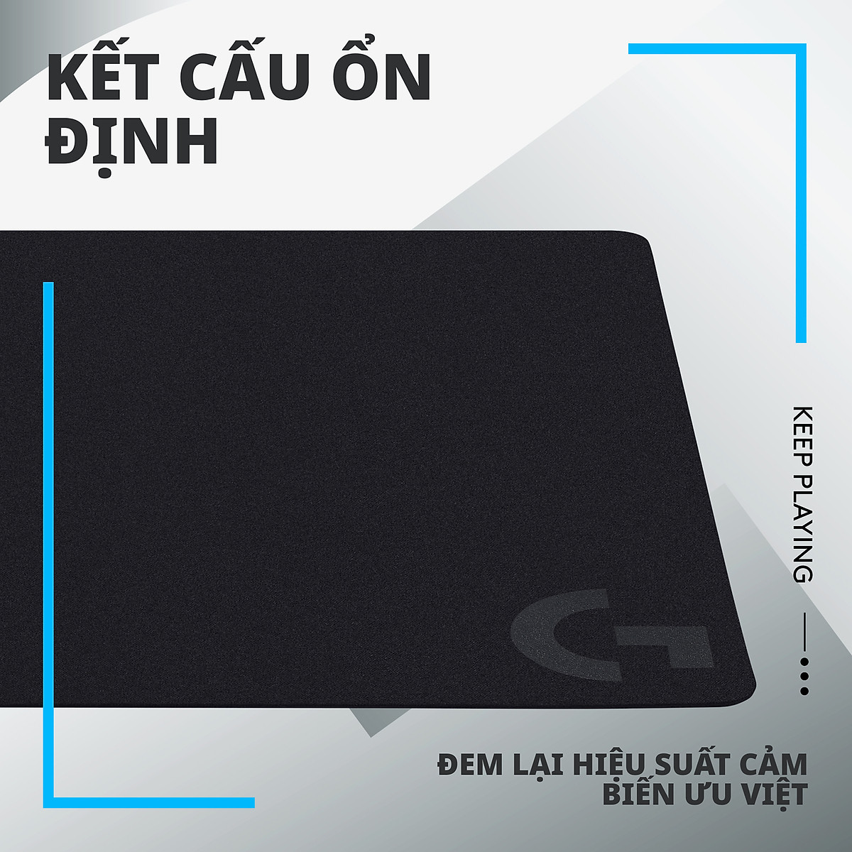 Bàn di chuột game Logitech G240 (Size L) tấm lót chuột chơi game bằng vải, tối ưu cho chơi game, ma sát, chống trượt kích thước 340x280x1mm (dài x rộng x dày) - Hàng Chính Hãng