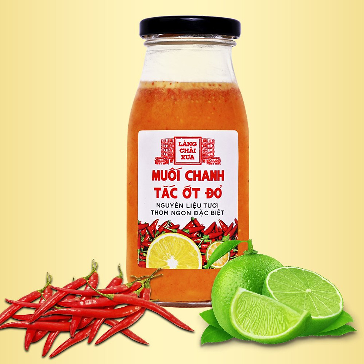 Đặc Sản Phan Thiết - MuốI ỚT Đỏ Chanh TắC Cao Cấp Làng Chài Xưa, Nguyên Liệu Tươi, Thơm Ngon Đặc Biệt, Chai Thủy Tinh 300Gr