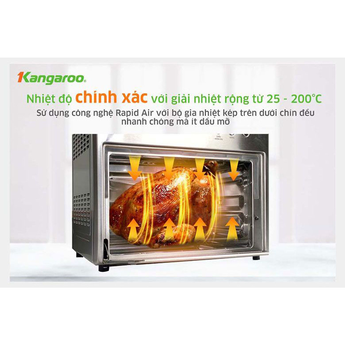 Lò chiên không dầu điện tử Kangaroo 15L model KG15AF3A - Hàng chính hãng
