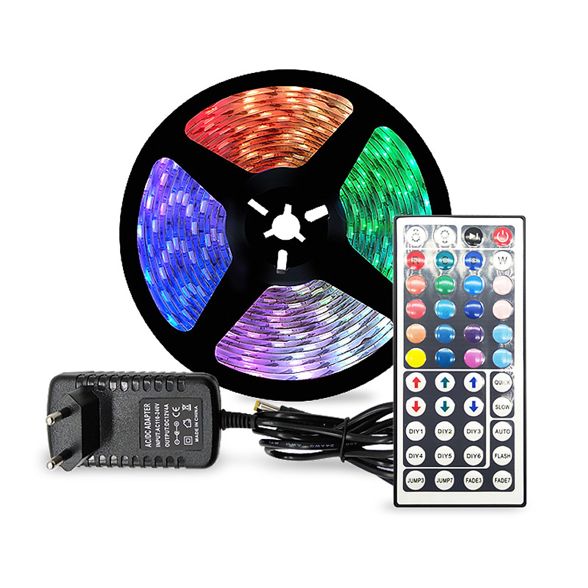 Cuộn Đèn LED Trang Trí Quấn Cây RGB Siêu Sáng, Dài 5M Kèm Remote 44 Phím