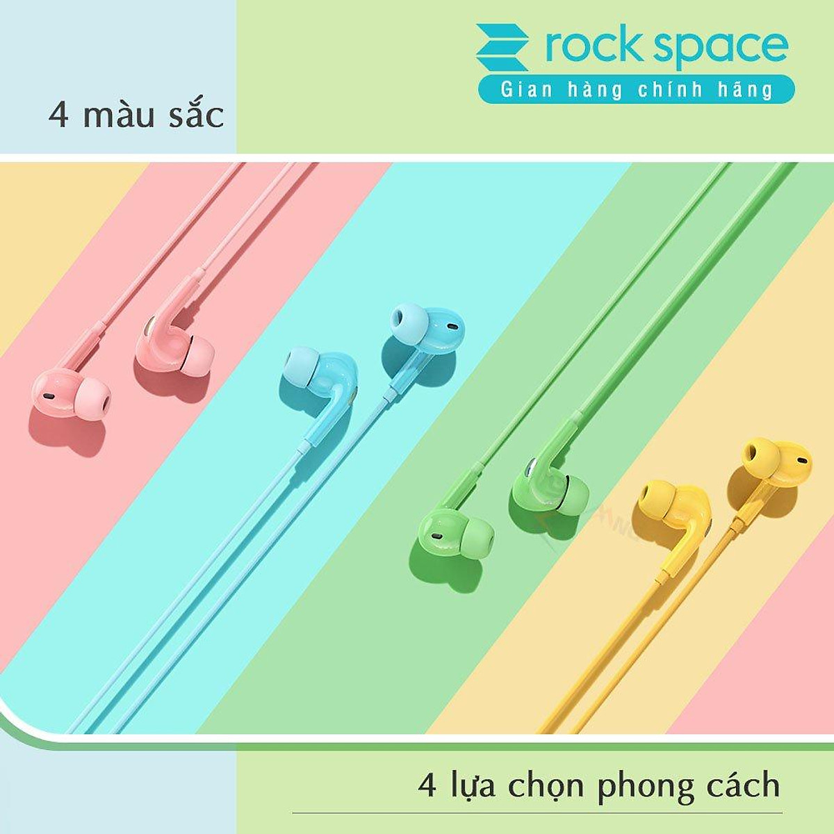 Tai nghe có dây nhét tai Rockspace ES07 chuẩn cắm 3.5 có mic chơi game nghe nhạc - Hàng chính hãng bảo hành 1 năm
